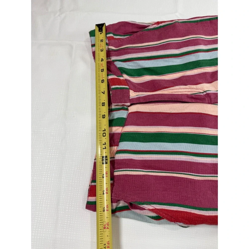 Free People Striped Wide Leg High Rise Pants Pink Green Multi OB1458351 Size 6